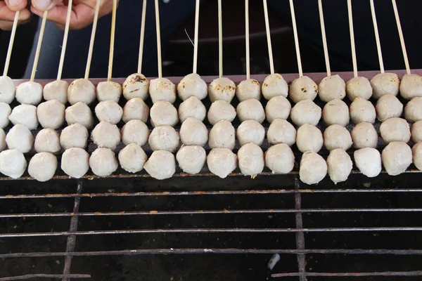 Sosis Panggang Dan Bakso Sangat Enak — Stok Foto