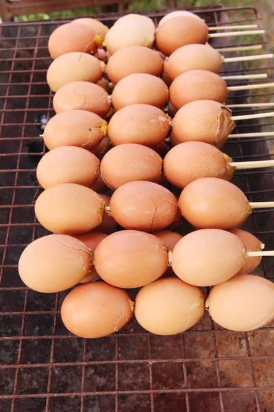Gegrillte Eier Sind Köstlich Street Food — Stockfoto