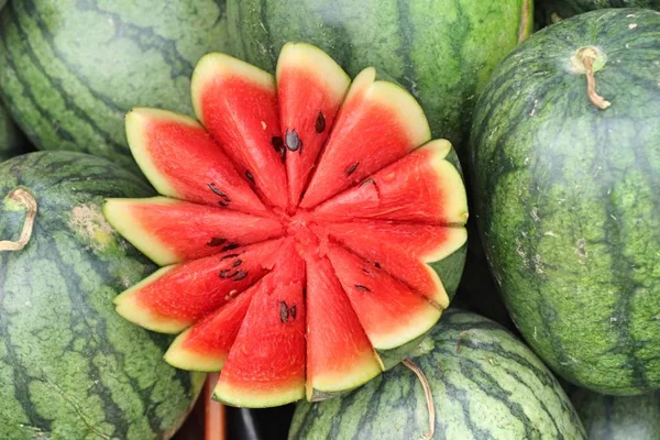 Verse Watermeloen Heerlijk Straat Eten — Stockfoto