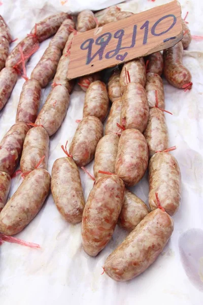 Sausage Asia Cooking Street Food — Stock Photo, Image