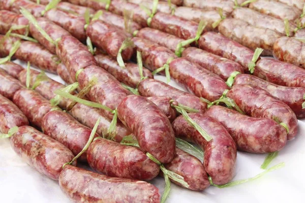 Wurst Asia Zum Kochen Beim Streetfood — Stockfoto