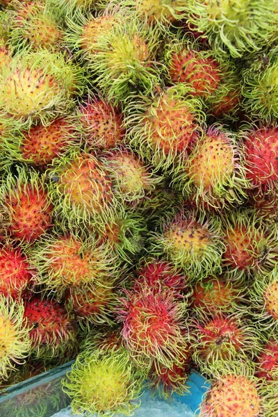 Sweet Fruits Rambutan Delicious Market — Stock Photo, Image