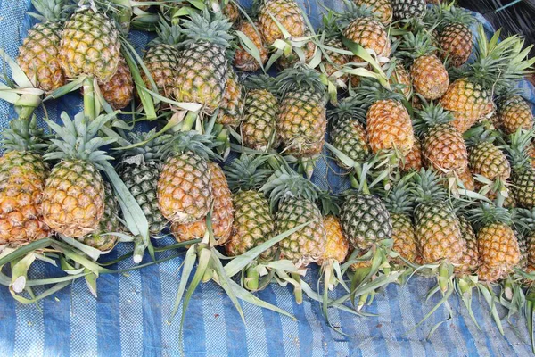 Verse Ananas Heerlijk Straatvoedsel — Stockfoto