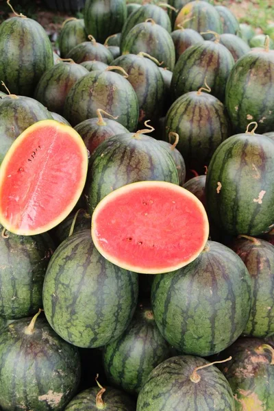Fresh Watermelon Delicious Street Food — Stock Photo, Image