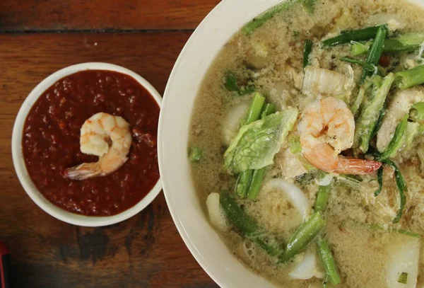 Sukiyaki Mořské Plody Mix Zeleniny Vynikající — Stock fotografie