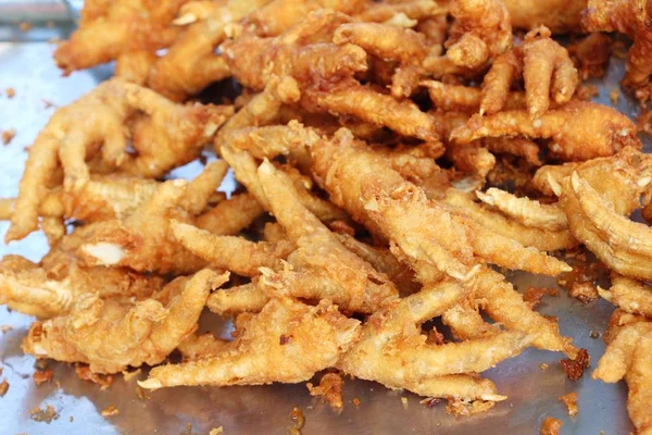 Piedi Pollo Fritti Deliziosi Nel Cibo Strada — Foto Stock