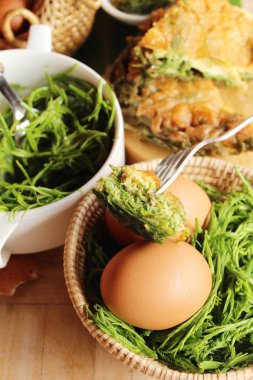 Fried akasya pennata omlet sokak gıda