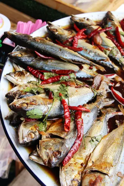 Boiled Mackerel Soup Street Food — Stock Photo, Image