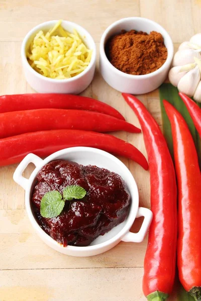 Koreanska Röd Paprika Pasta Gochujang För Matlagning — Stockfoto