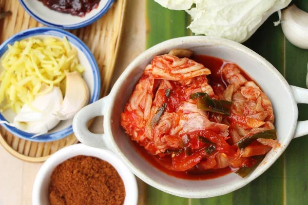 Kimchi Comida Coreana Tradicional Delicioso — Fotografia de Stock