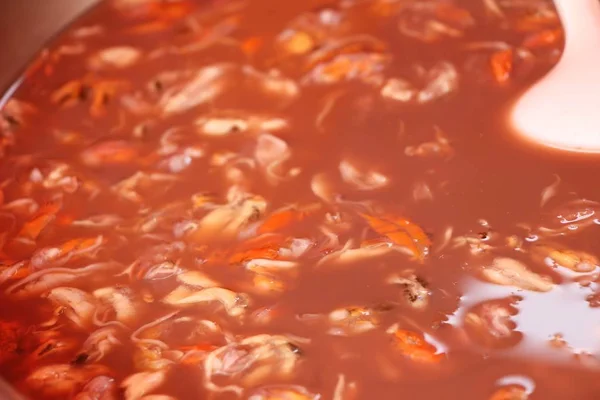 Conserven Van Schaal Schelpdieren Kom Straat Eten — Stockfoto