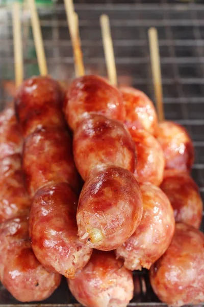 Grillwurst Asiatisch Lecker Beim Streetfood — Stockfoto