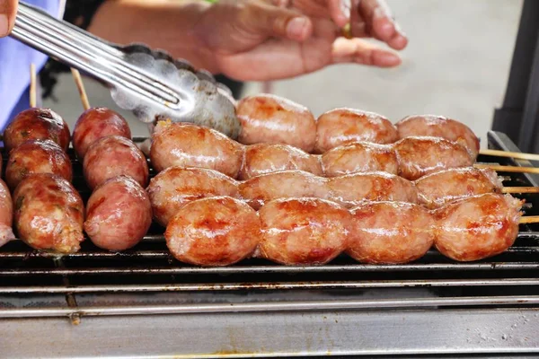 Grillwurst Asiatisch Lecker Beim Streetfood — Stockfoto