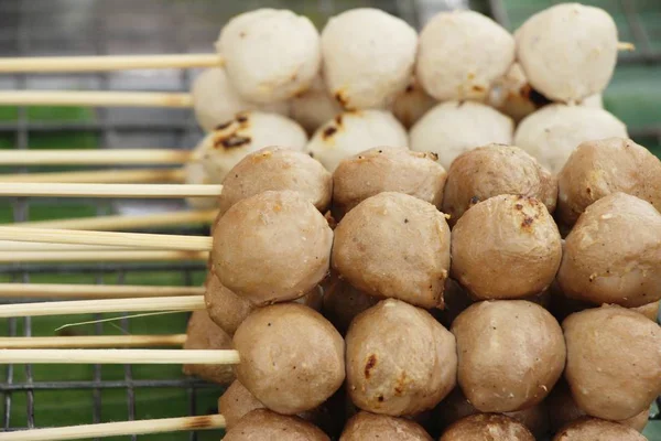 Boulettes Viande Grillées Est Délicieux Nourriture Rue — Photo