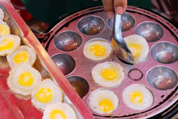 Grilled Quail Eggs Pan Pits — Stock Photo, Image