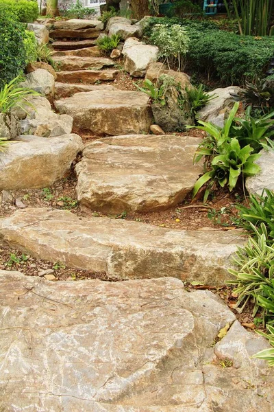 Camino Jardín Con Piedra Naturaleza — Foto de Stock