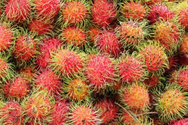 Tatlı meyve lezzetli rambutan içinde belgili tanımlık çarşı