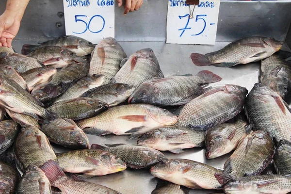 Peixe Fresco Para Cozinhar Comida Rua — Fotografia de Stock