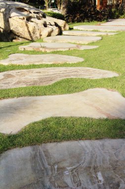 Doğada taşlı Bahçe yürüme yolu