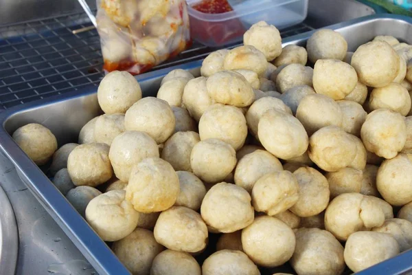 Fried Meatballs Delicious Street Food — Stock Photo, Image