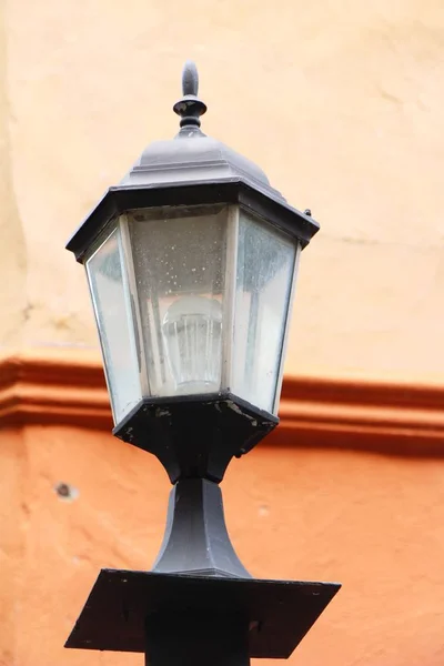 Лампа Біля Цегляної Стіни Вінтажний Стиль — стокове фото