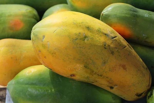 Rijpe Papaya Heerlijk Markt — Stockfoto