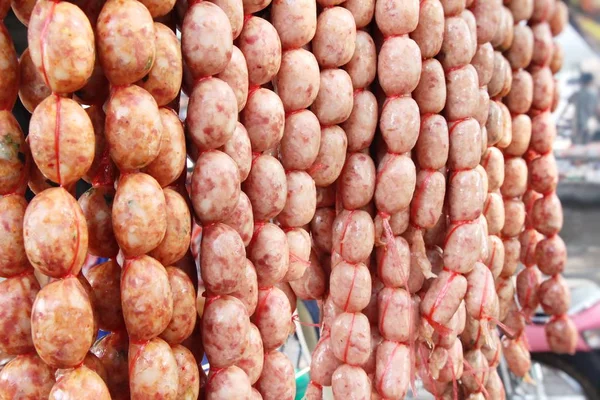 Salchicha Parrilla Asia Deliciosa Comida Callejera —  Fotos de Stock
