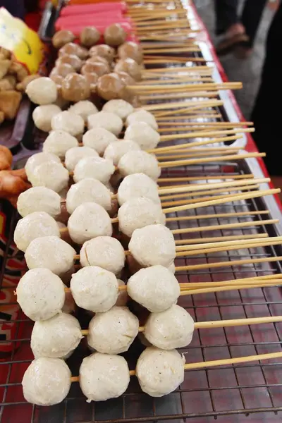 Bakso Panggang Sangat Enak Makanan Jalanan — Stok Foto
