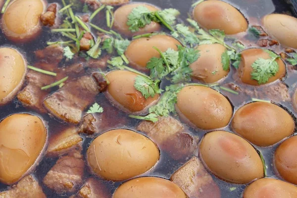 Ovo Cozido Com Carne Porco Delicioso Comida Chinesa — Fotografia de Stock