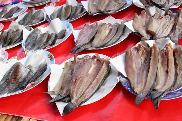 Pesce Essiccato Cucinare Allo Street Food — Foto Stock