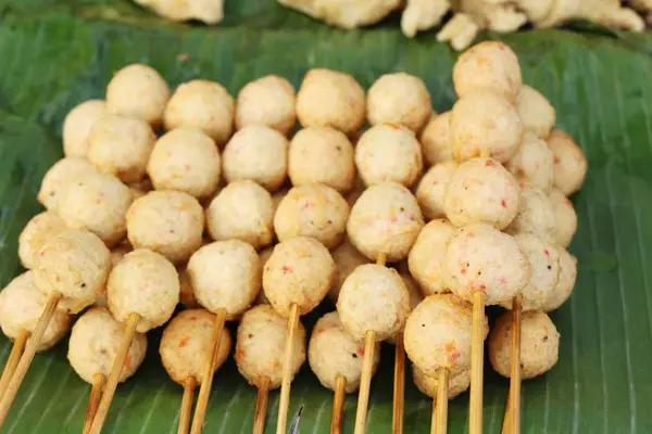 Las Albóndigas Fritas Son Deliciosas Comida Callejera — Foto de Stock