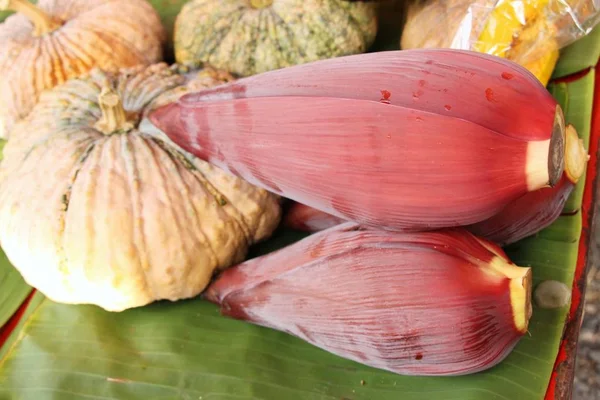 Flor Plátano Para Cocinar Calle —  Fotos de Stock