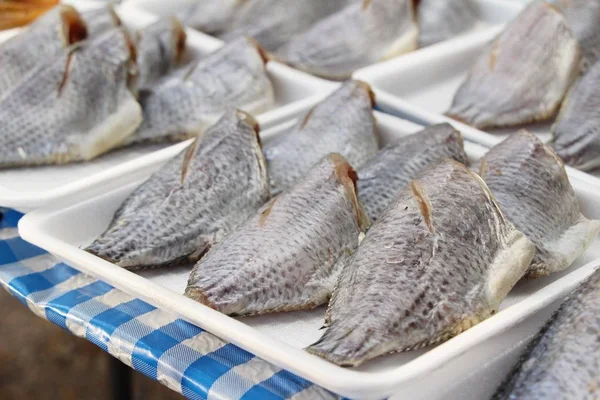 Gedroogde Vis Voor Het Koken Straat Eten — Stockfoto