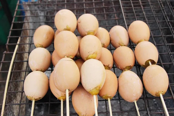 Gegrilde Eieren Heerlijk Straatvoedsel — Stockfoto