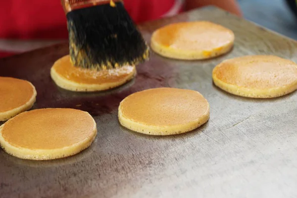 Making Pancake Delicious Street Food — Stock Photo, Image