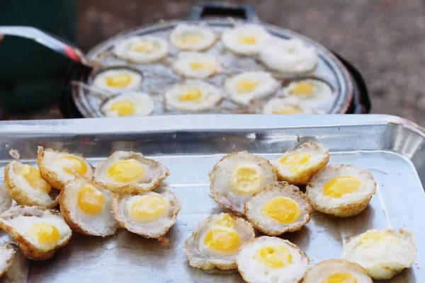 Quail Eggs Delicious Street Food — Stock Photo, Image