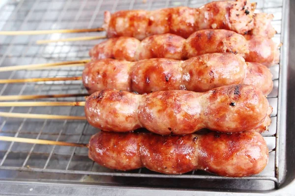 Grillwurst Asiatisch Lecker Beim Streetfood — Stockfoto