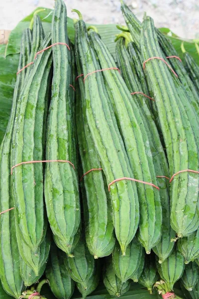 Luffa Acutangula För Matlagning Gata Mat — Stockfoto