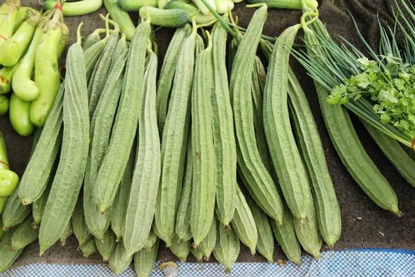 Luffa Acutangula Para Cozinhar Comida Rua — Fotografia de Stock