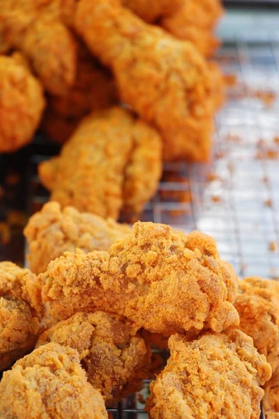 Sült Csirke Utcai Étel Ban Ízletes — Stock Fotó