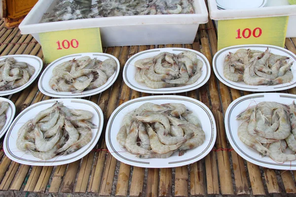 Camarones Frescos Para Cocinar Calle — Foto de Stock