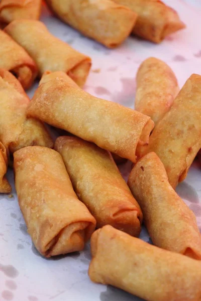 Rollos Fritos Primavera Tradicionales Para Aperitivos — Foto de Stock