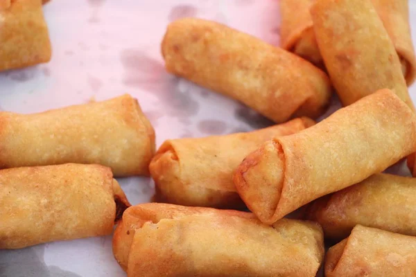 Fried Spring Rolls Traditional Appetizer Food — Stock Photo, Image