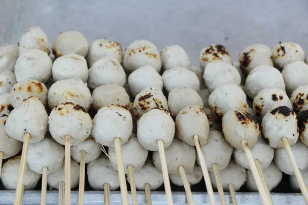 Gegrillte Frikadellen Schmecken Beim Streetfood — Stockfoto