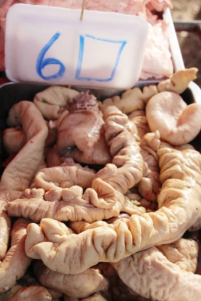 Сира Свинина Приготування Їжі Вулиці — стокове фото