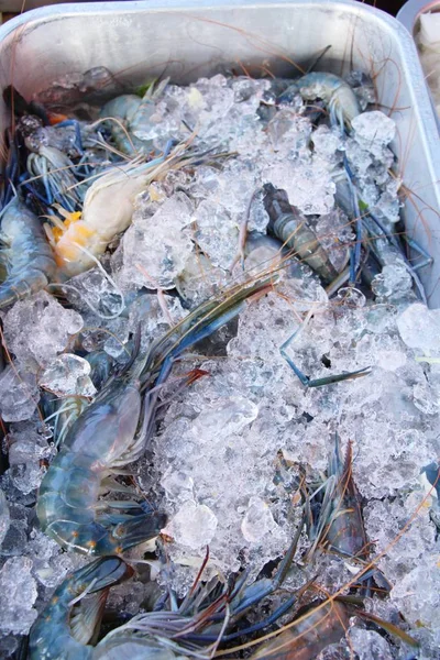Fresh Shrimp Cooking Street Food — Stock Photo, Image