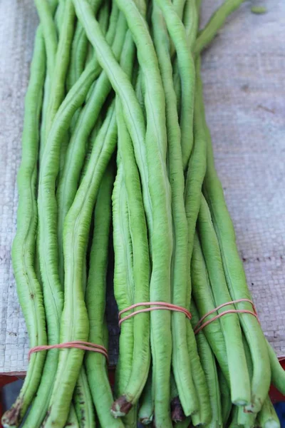 Long Bean Cooking Street Food — Stock Photo, Image