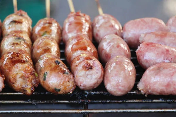 Grilled Sausage Asia Delicious Street Food — Stock Photo, Image