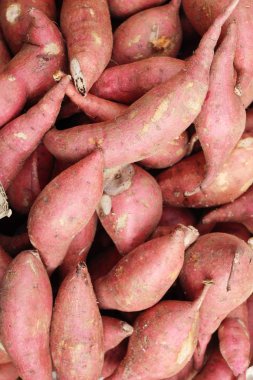 Pazarda yemek yapmak için taze yer elması.