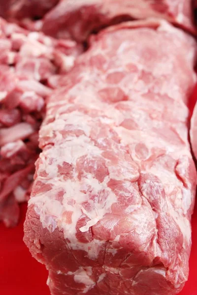Rohes Schweinefleisch Zum Kochen Beim Street Food — Stockfoto